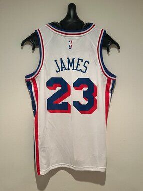 LeBron James #23 Philadelphia 76ers White Home Jersey Men's Sizes S — 2XL